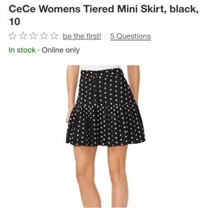 CeCe Black Skirt with White Daisy Polka Dots